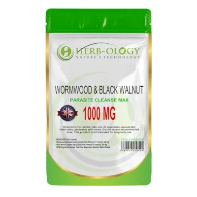 Image of HB Wormwood 120 Black Walnut Capsules 500mg Herb &amp; per Serving High Strength Non GMO, Gluten Allergen Free Made in The UK