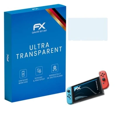 Image of atFoliX Screen Protection Film compatible with Nintendo Switch Protector, ultra clear FX Protective (3X)