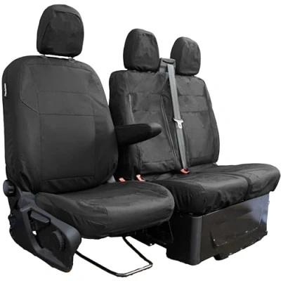 Image of Tailored Seat Covers to Fit the Ford Transit Custom 2024 Onwards Driver &amp; Double Passenger Waterproof, Heavy Duty, Durable Easy Cover