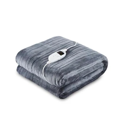 Image of GEEPAS Electric Blanket Heated Throw 130 x 180 cm Warm Flannel Over for Sofa Bed Heating Protection with 9 Heat Settings &amp; Hour Timer, Auto Off, Machine Washable Grey