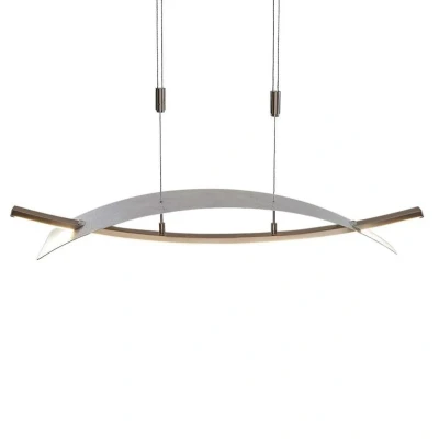 Image of Lucande LED pendant light Marija, 90.5 cm, silver, metal