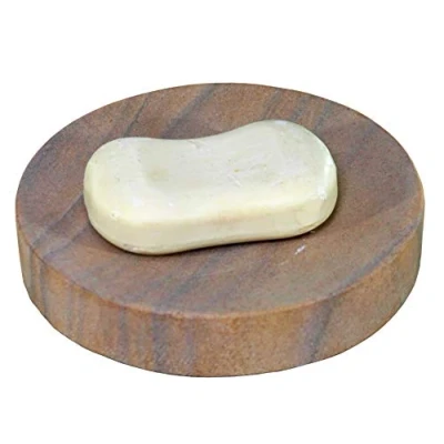 Image of KLEO Natural Marble Stone Soap Dish Holder Bath Accessories For Bathroom, Tub or Wash Basin Accessory (Shades of Pink)