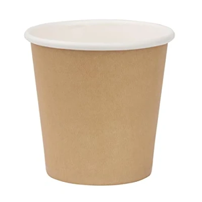 Image of Fiesta Recyclable Takeaway Espresso Cups 112 ml / 4 oz (Pack of 50), Kraft Colourway, Single Wall Cardboard Coffee Cups, Leakproof Lining, Disposable Sauce Pots, Lids Sold Separately (DY982), GP446
