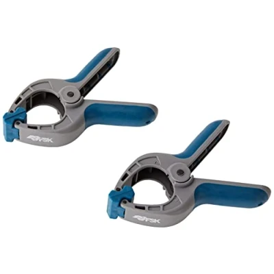 Image of Ferrestock FSKPRS001 12pcs Spring Loaded Clamping Clamps, Non Slip Handle, Swivel Jaws, Extra Strong Spring, Max Opening 39mm, Depth 40mm