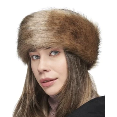 Image of Futrzane Classic Headband Faux Fur Headbands for Women Furry Band Winter Size M (Beige Classic)