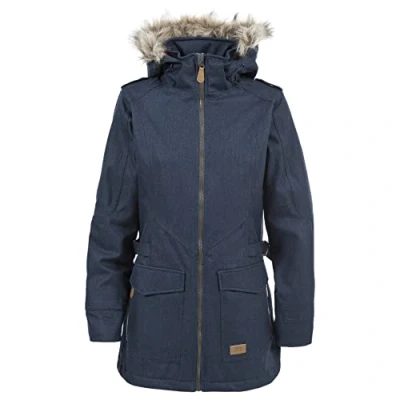 Image of Trespass Everyday, Navy, M, Waterproof Jacket with Removable Hood for Women, Medium, Blue