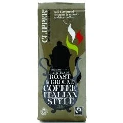 Image of Clipper Tea Fairtrade Organic Italian Style Roast &amp; Ground Coffee 227g (Case of 8)