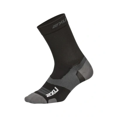 Image of 2XU Unisex&#039;s Vectr Light Cushion Crew Socks, Black/Titanium, M