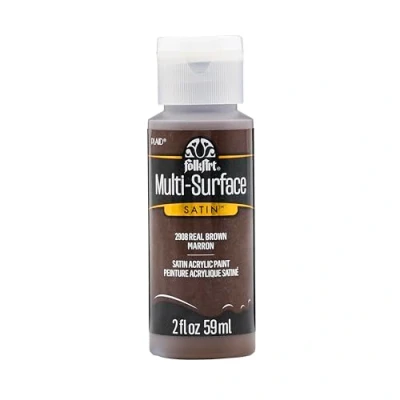 Image of FolkArt Multi Surface Satin Acrylic Paint, Real Brown, Small