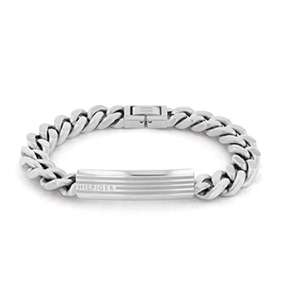 Image of Tommy Hilfiger ID Bracelet silvercoloured, Men&#039;s, Size: One Size, Silver coloured
