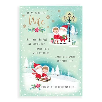 Image of Avant Garde Studios Character Christmas Card Wife 9 x 6 inches, H95037