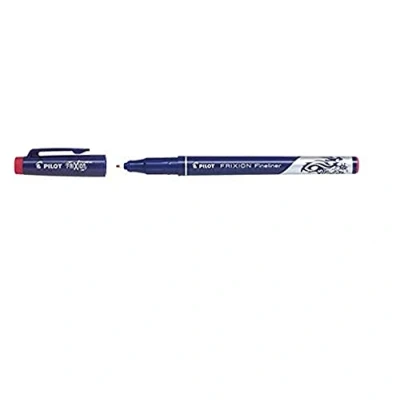 Image of PILOT Frixion Fineliner Felt Pen 1.3 mm Tip Erasable, Red, Pack Of 12