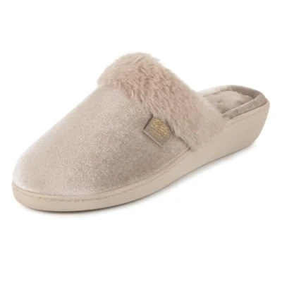 Image of Isotoner® Ladies Sparkle Velour Heeled Mule