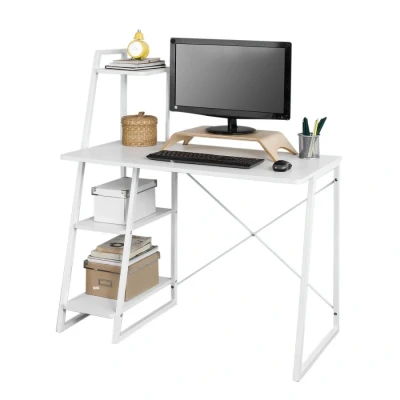 Image of Sobuy Home White Office Wood Computer Table Desk with drawer,FWT29 W