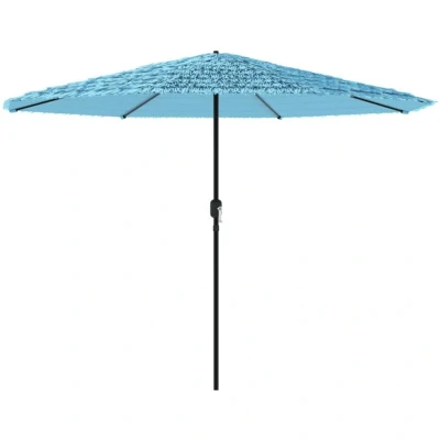 Image of vidaXL Garden Parasol with Steel Pole Blue 324x324x247 cm