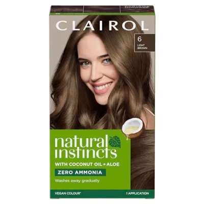 Image of Clairol Natural Instincts Semi Permanent No Ammonia Hair Dye, 6 Light Brown