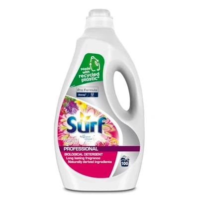 Image of Surf Pro Formula Bio Liquid Detergent, Tropical Lily &amp; Ylang Ylang, Eco Friendly, Enzyme Powered, Long Lasting Freshness, 100% Recyclable, 5L