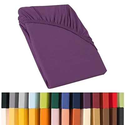 Image of CelinaTex Relax Box Spring Bed Water Fitted Sheet, Cotton, purple, 180 x 200 220 cm