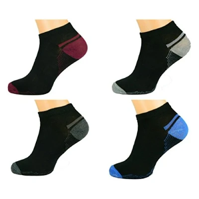 Image of linengalaxy 12 PAIR MENS BLACK BREATHABLE QUALITY TRAINER LINER ANKLE SOCKS UK SIZE 6 11