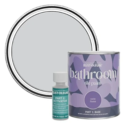 Image of Rust Oleum Purple Water Resistant Bathroom Tile Paint in Satin Finish Lilac Rhapsody 750ml