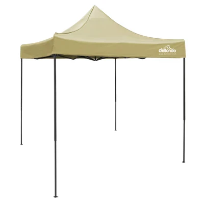 Image of Dellonda Premium 2x2m Pop Up Gazebo Water Resistant Carry Bag Stakes Weight Bags Beige Canopy
