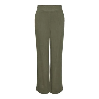 Image of PIECES Women&#039;s Pcvinsty Hw Linen Pant Noos Trousers, Deep Lichen Green, M / 30L