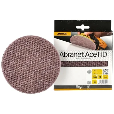 Image of Mirka Abranet Ace HD net sanding discs Ø 150mm Grip / grit P40 5 pcs For eccentrics and sanders hard surfaces, wood, filler, varnish, metal