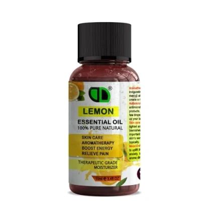Image of 10ML DROPPER DD 100% Pure Natural Lemon Essential Oil Perfect for Aromatherapy, Diffusers Great Skin Antimicrobial Uplifting and Energizing