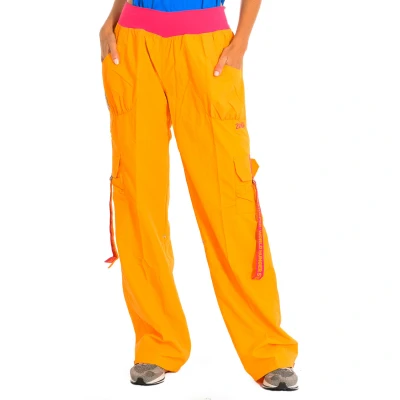 Image of Zumba Womens Long sports pants RN131301 CB55701 woman Orange Nylon Size Large