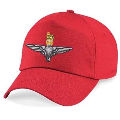 Image of Parachute Regiment Paratrooper Paras Insignia Embroidered Baseball Cap British Army Military Embroidery (Red)
