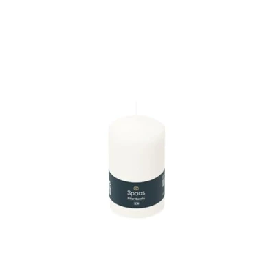 Image of Spaas 12 Unscented Pillar Candles 60/100 mm, ± 25 Hours, White