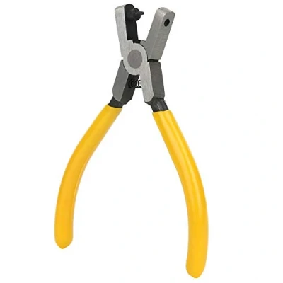 Image of Fafeicy Leather Hole Punch, Watch Belt Puncher Tool Carbon Steel, Yellow, for Canvas Paper Bands Handbag Straps
