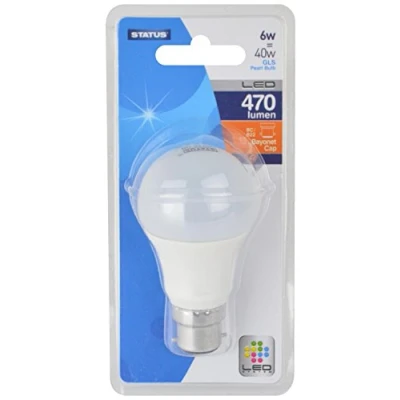 Image of Status 6W LED Bayonet Cap GLS Bulb