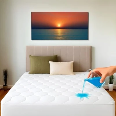 Image of 4AS Quilted Waterproof Mattress Protector Hypoallergenic &amp; Breathable Topper Deep Fitted Stretches up to 30cm (Super King 180x200cm)