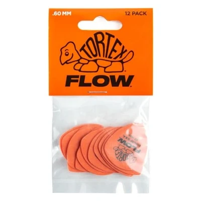 Image of DUNLOP TORTEX® FLOW® PICKS Standard .60 mm Orange (Set of 12 pieces)