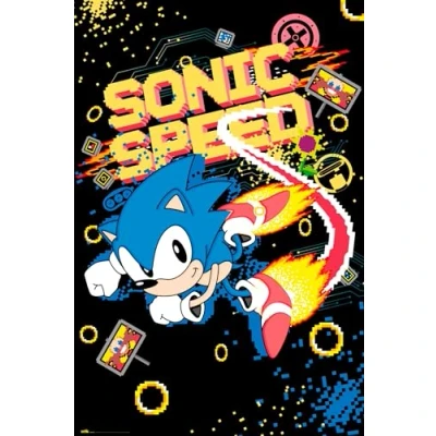 Image of Grupo Erik Sonic Speed Poster 35.8 x 24.2 inches / 91 61.5 cm Shipped Rolled Up Cool Posters Art &amp; Prints Wall