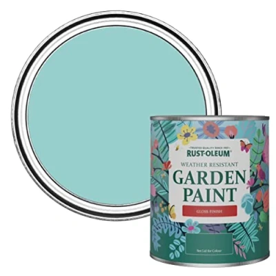 Image of Rust Oleum Blue Mould Resistant Garden Paint In Gloss Finish Teal 750ml