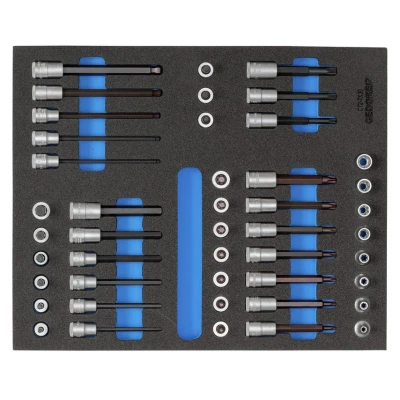 Image of Gedore TX 30 2005 CT2 Socket Spanner Set 3/8 &quot; 2 1/4 ct Module 52 Pieces