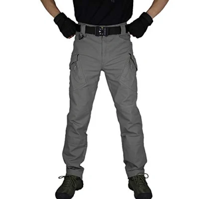 Image of zuoxiangru Men&#039;s Tactical Combat Military Trousers, Outdoor Work Cargo Casual Pants Cotton Workwear Trousers (Grey, Tag 3XL)
