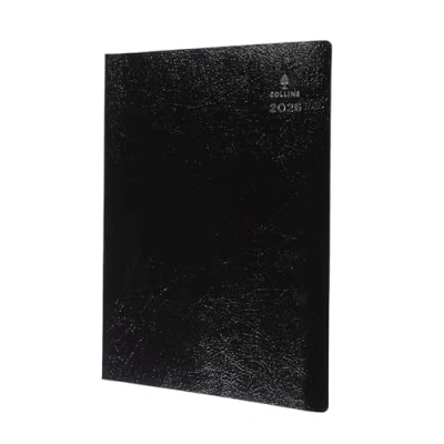 Image of Collins Leadership 2026 12 Month Calendar Year Planner, Week To View with 1/4 Hourly Appointments Diary, A4 Black (CP6740.99 26)