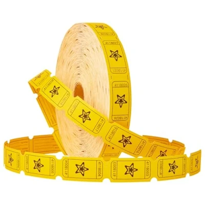 Image of KreativeKraft Bingo Raffle Tickets Roll 2000 Ticket Count Easy Tear Event Prize (Yellow Raffle)