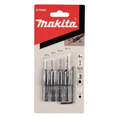 Image of Makita D 73455 Countersink with Drill Bit, 4 Piece Set