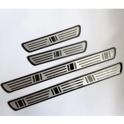 Image of SANSHAOWUDI 4Pcs Car Door Sill Scuff Plate for Skoda Karoq 2017 2022 2023, Welcome Pedal Guard Kick Plates Threshold Cover Stainless Steel Protector Auto Accessories,A