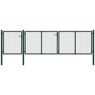Image of vidaXL Garden Gate Steel 400x75 cm Green