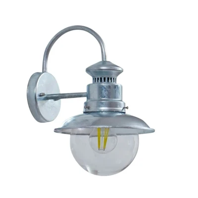 Image of Lindby outdoor wall light Celinor, silver, steel, Ø 15 cm