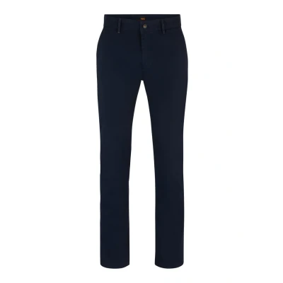 Image of BOSS Mens Chino Slim fit Chinos in Stretch Cotton Satin