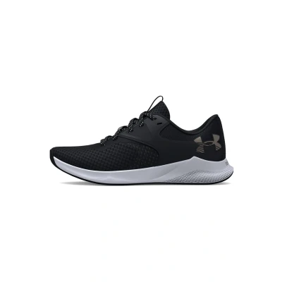 Image of Under Armour Charged Aurora 2 Training shoe, Women&#039;s, Size: 4.5, Black/metallic warm silver Textile/synthetics