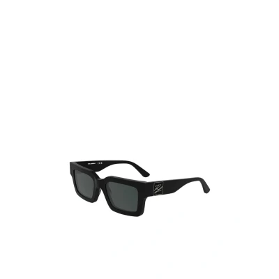 Image of Karl Lagerfeld Unisex KL6182S 001 Sunglasses Acetate Black Smoke Squared Normal