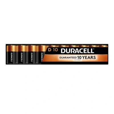 Image of Duracell Coppertop D Batteries, 10 Count Pack, Battery with Long lasting Power, All Purpose Alkaline for Household and Office Devices