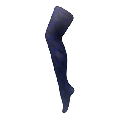 Image of Sock Snob Ladies Thick Coloured 80 Denier Opaque Patterned Winter Fashion Tights (8 14 UK 36&quot;/42&quot;, Cable Blue)